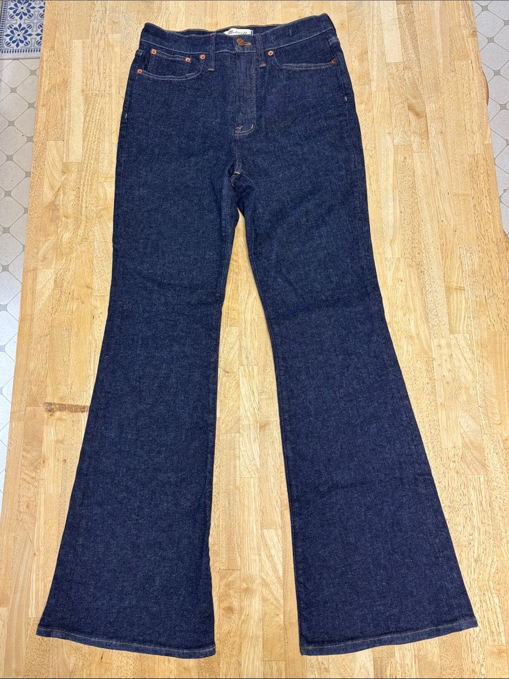 Madewell The Perfect Vintage Flare Jeans Size 28 High Rise Dark Wash Stretch